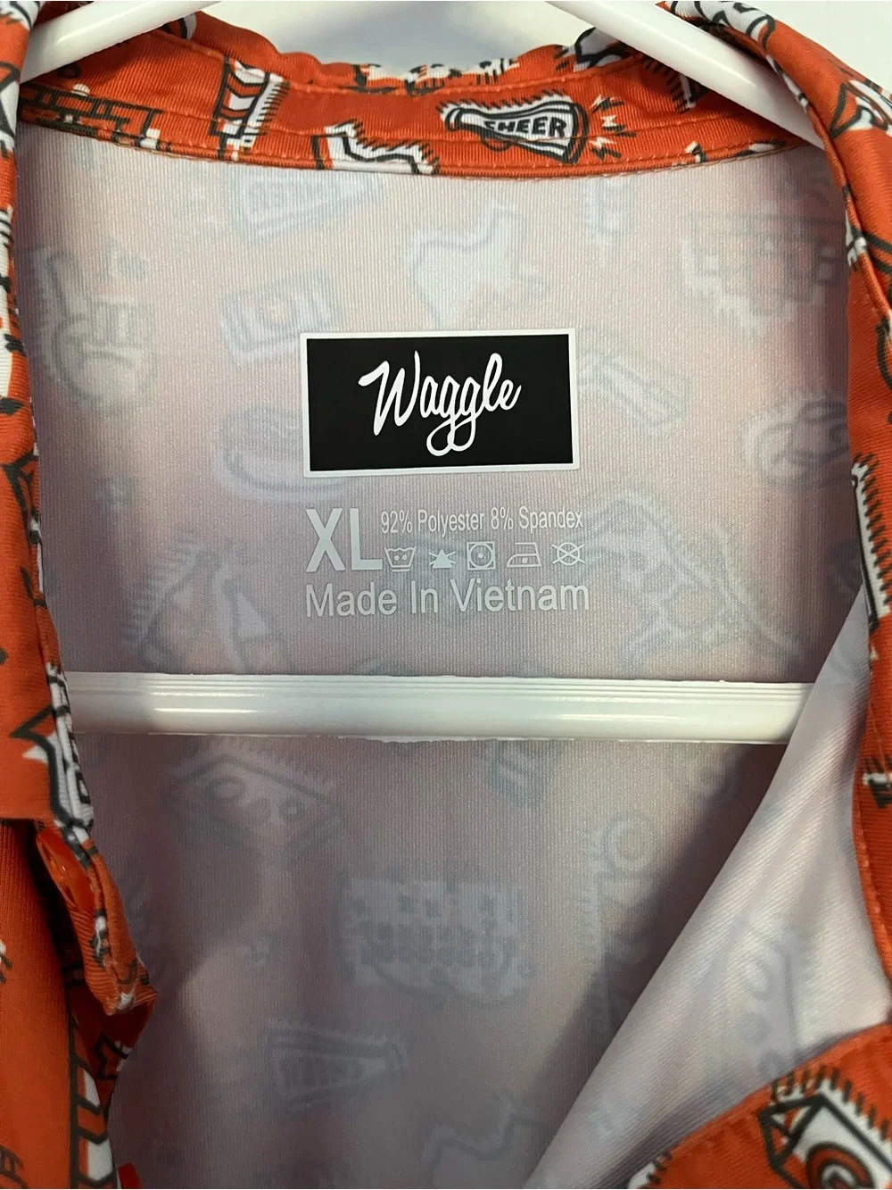 Waggle Orange Short-Sleeve Texas Print Camp Shirt - Picture 3 of 3